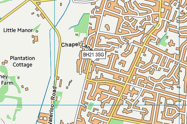 BH21 3SG map - OS VectorMap District (Ordnance Survey)