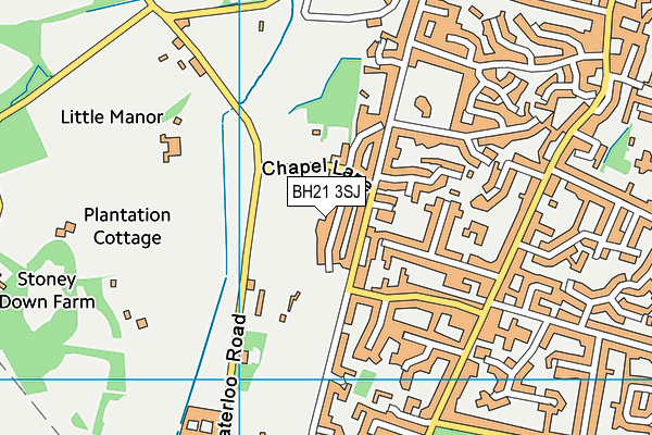 BH21 3SJ map - OS VectorMap District (Ordnance Survey)