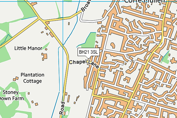 BH21 3SL map - OS VectorMap District (Ordnance Survey)