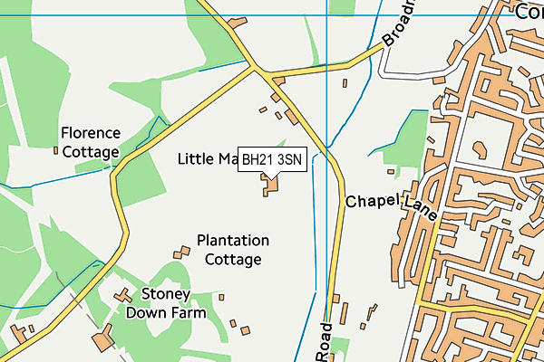 BH21 3SN map - OS VectorMap District (Ordnance Survey)
