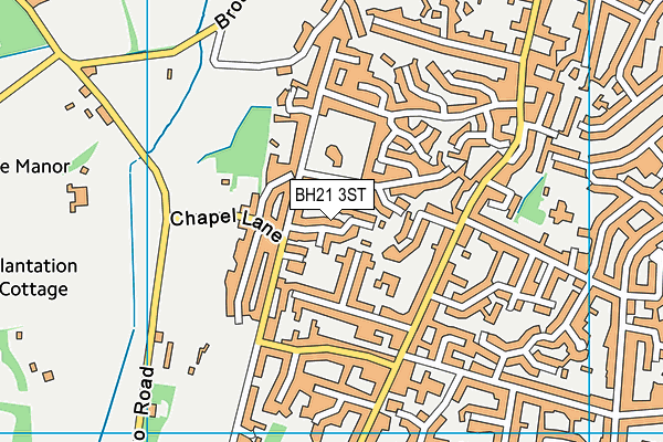 BH21 3ST map - OS VectorMap District (Ordnance Survey)