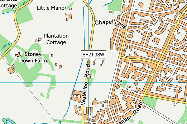 BH21 3SW map - OS VectorMap District (Ordnance Survey)