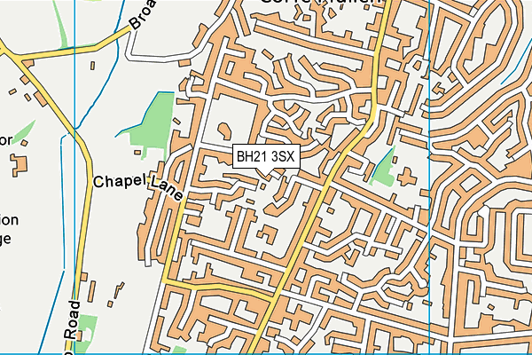 BH21 3SX map - OS VectorMap District (Ordnance Survey)