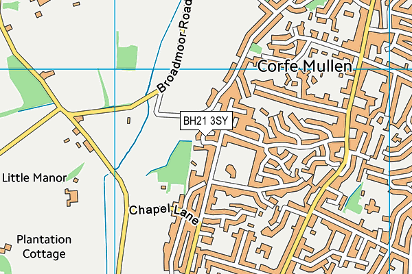 BH21 3SY map - OS VectorMap District (Ordnance Survey)