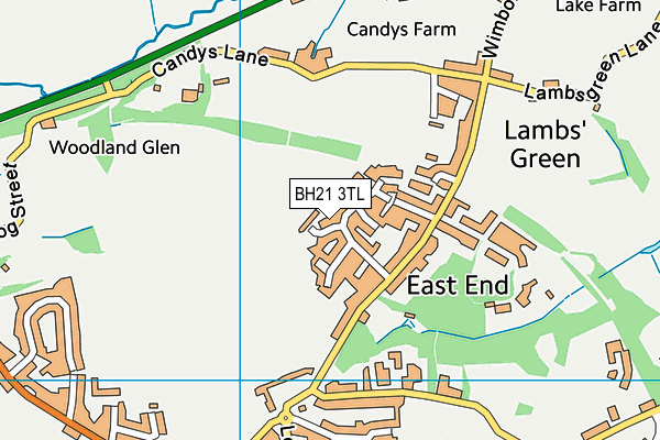 BH21 3TL map - OS VectorMap District (Ordnance Survey)