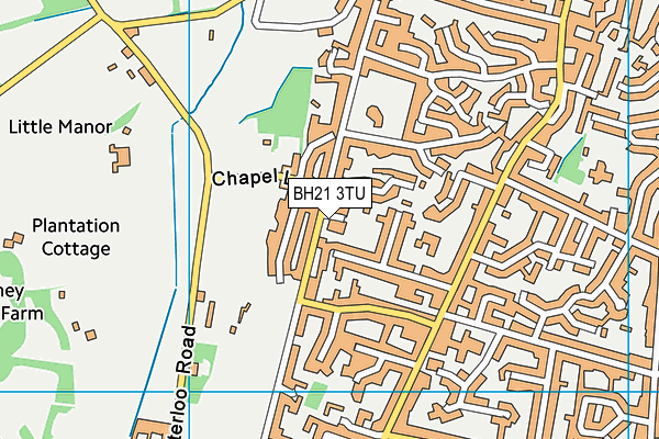 BH21 3TU map - OS VectorMap District (Ordnance Survey)