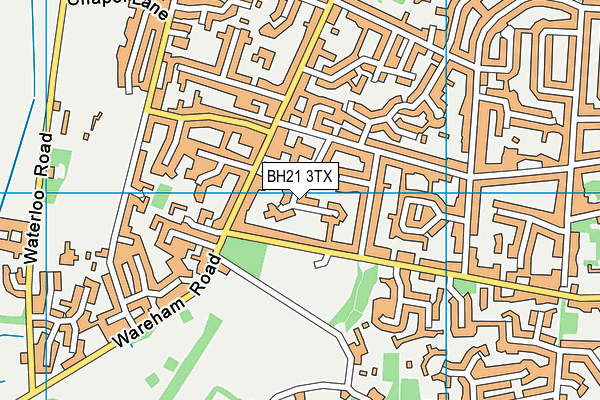BH21 3TX map - OS VectorMap District (Ordnance Survey)