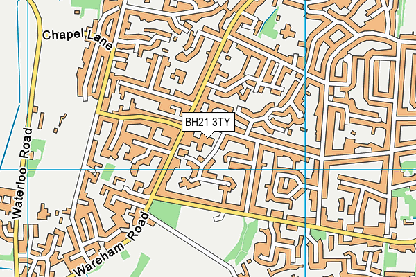 BH21 3TY map - OS VectorMap District (Ordnance Survey)