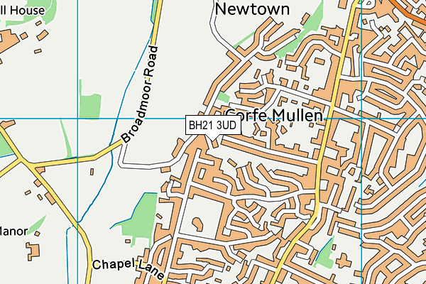 BH21 3UD map - OS VectorMap District (Ordnance Survey)