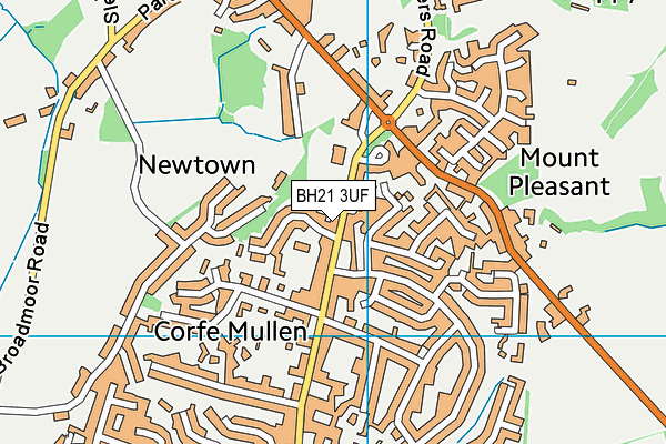 BH21 3UF map - OS VectorMap District (Ordnance Survey)