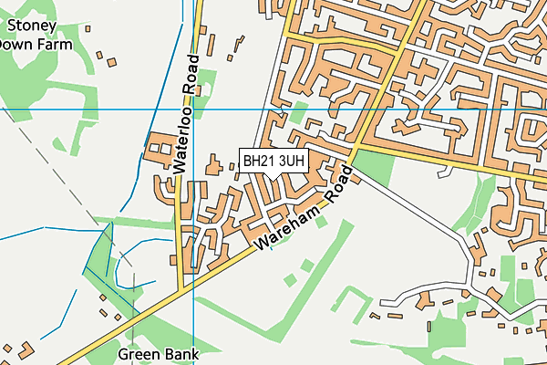 BH21 3UH map - OS VectorMap District (Ordnance Survey)