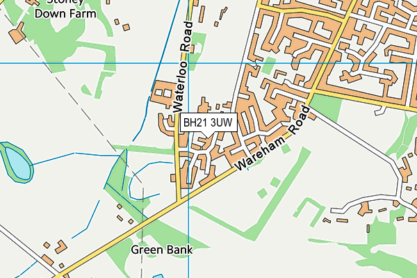 BH21 3UW map - OS VectorMap District (Ordnance Survey)