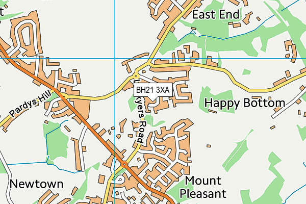 BH21 3XA map - OS VectorMap District (Ordnance Survey)