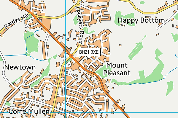 BH21 3XE map - OS VectorMap District (Ordnance Survey)