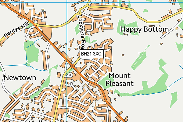 BH21 3XQ map - OS VectorMap District (Ordnance Survey)