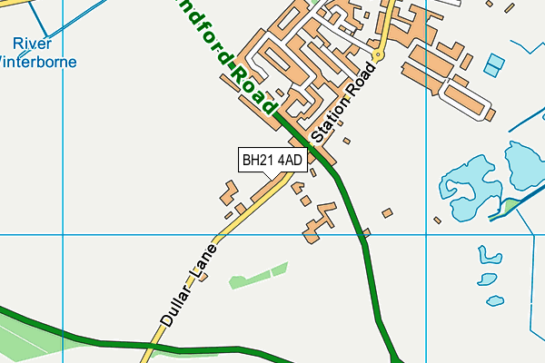 BH21 4AD map - OS VectorMap District (Ordnance Survey)
