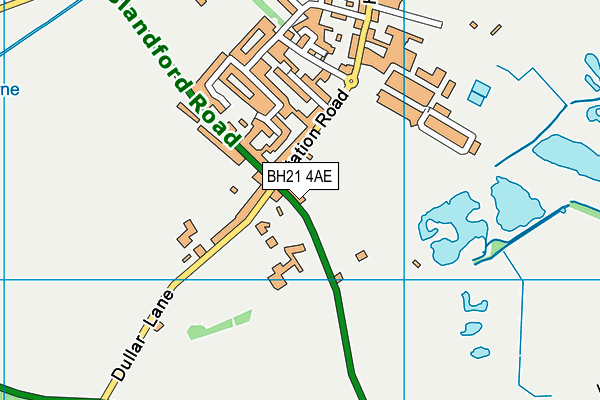 BH21 4AE map - OS VectorMap District (Ordnance Survey)
