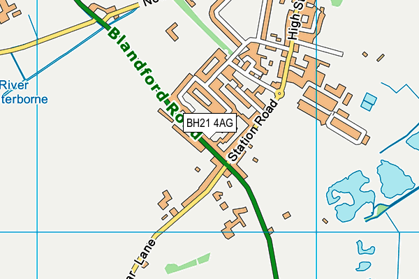 BH21 4AG map - OS VectorMap District (Ordnance Survey)