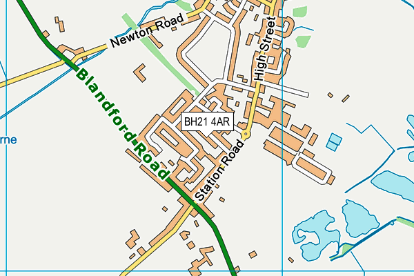 BH21 4AR map - OS VectorMap District (Ordnance Survey)