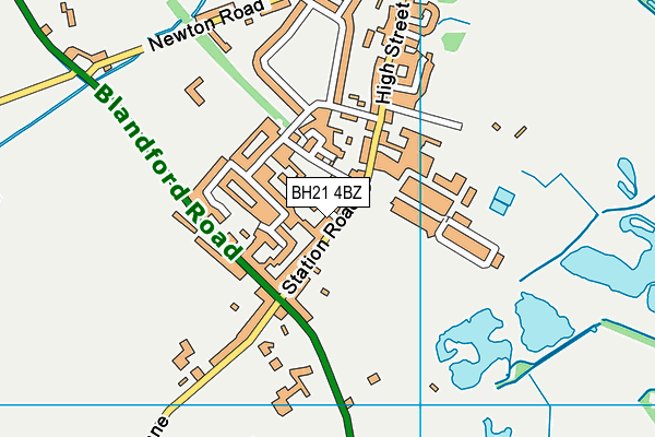BH21 4BZ map - OS VectorMap District (Ordnance Survey)