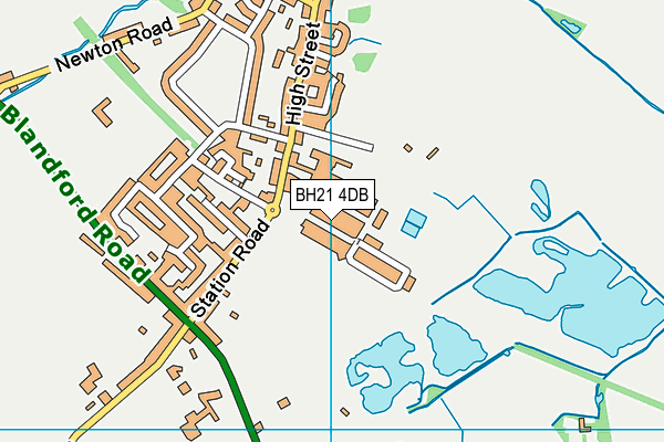 BH21 4DB map - OS VectorMap District (Ordnance Survey)