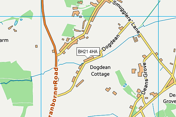 BH21 4HA map - OS VectorMap District (Ordnance Survey)