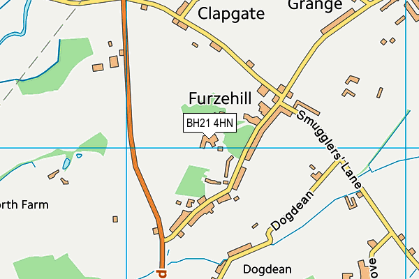 BH21 4HN map - OS VectorMap District (Ordnance Survey)