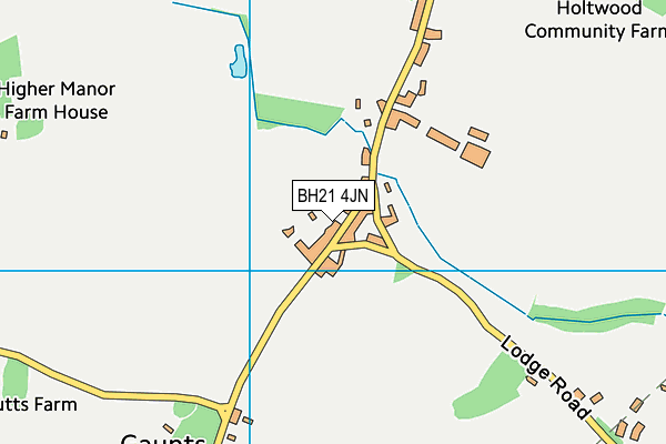 BH21 4JN map - OS VectorMap District (Ordnance Survey)