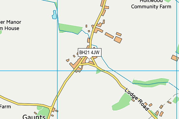BH21 4JW map - OS VectorMap District (Ordnance Survey)