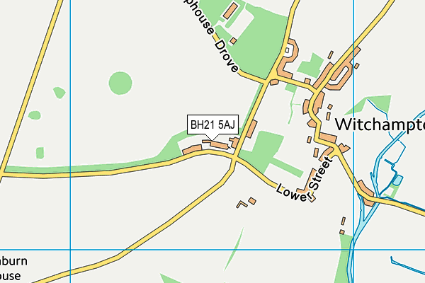 BH21 5AJ map - OS VectorMap District (Ordnance Survey)