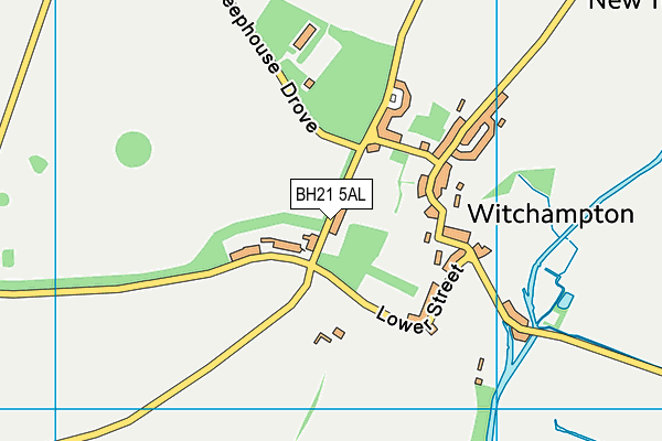 Witchampton Cricket Club map (BH21 5AL) - OS VectorMap District (Ordnance Survey)