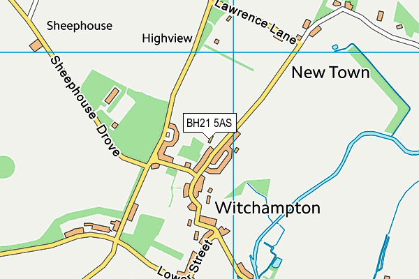 BH21 5AS map - OS VectorMap District (Ordnance Survey)