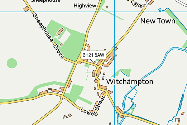 BH21 5AW map - OS VectorMap District (Ordnance Survey)