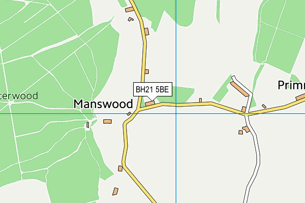 BH21 5BE map - OS VectorMap District (Ordnance Survey)