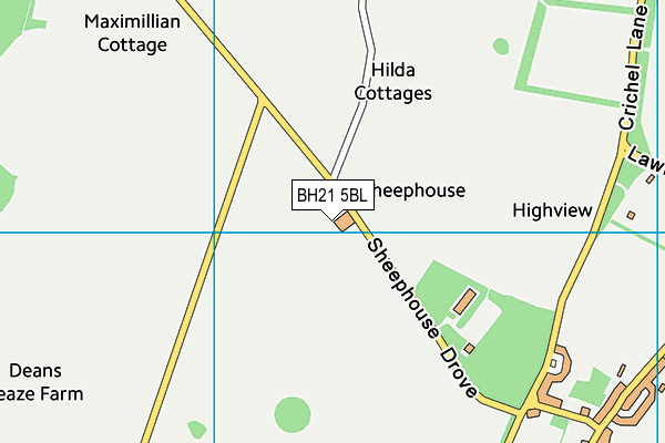 BH21 5BL map - OS VectorMap District (Ordnance Survey)