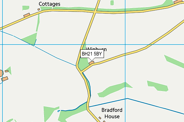 BH21 5BY map - OS VectorMap District (Ordnance Survey)