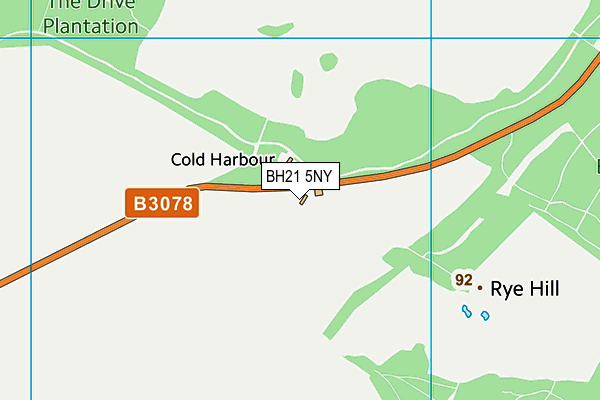 BH21 5NY map - OS VectorMap District (Ordnance Survey)