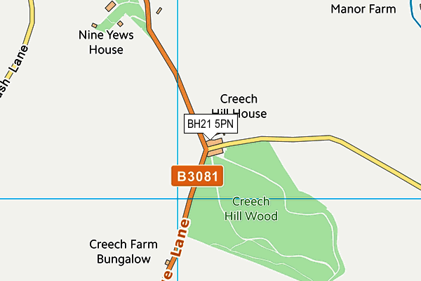 BH21 5PN map - OS VectorMap District (Ordnance Survey)