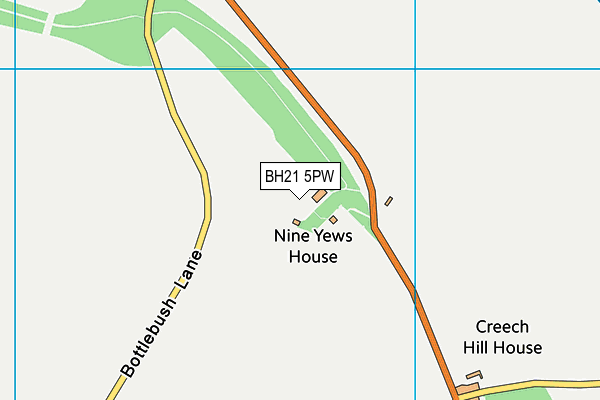 BH21 5PW map - OS VectorMap District (Ordnance Survey)