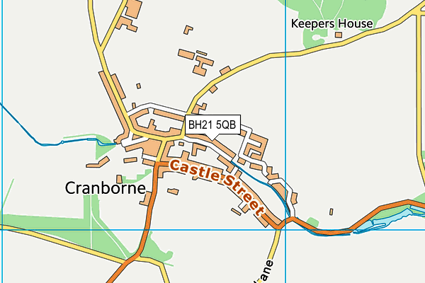 Cranborne Church of England First School map (BH21 5QB) - OS VectorMap District (Ordnance Survey)