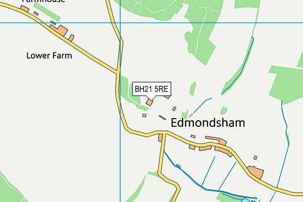 BH21 5RE map - OS VectorMap District (Ordnance Survey)