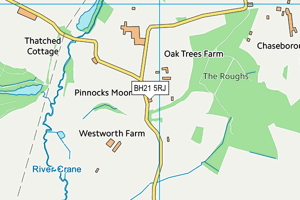 BH21 5RJ map - OS VectorMap District (Ordnance Survey)