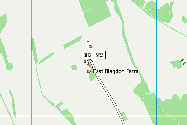 BH21 5RZ map - OS VectorMap District (Ordnance Survey)