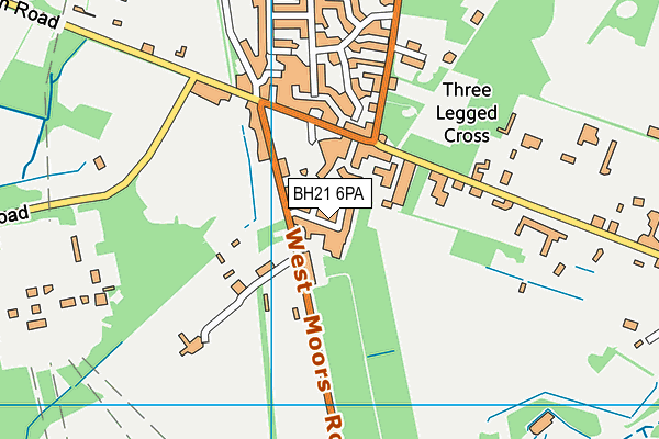 BH21 6PA map - OS VectorMap District (Ordnance Survey)