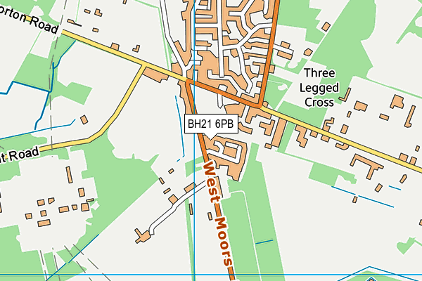 BH21 6PB map - OS VectorMap District (Ordnance Survey)