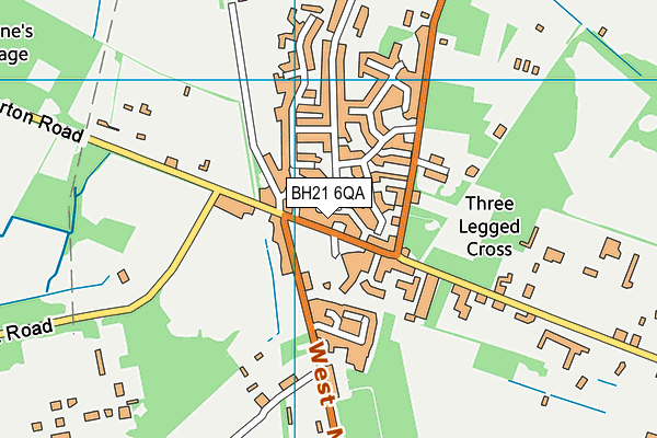 BH21 6QA map - OS VectorMap District (Ordnance Survey)