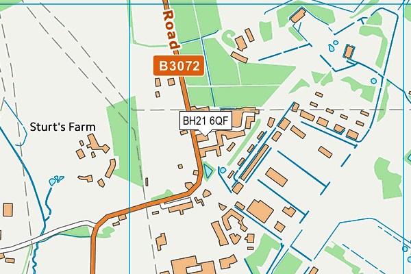 BH21 6QF map - OS VectorMap District (Ordnance Survey)