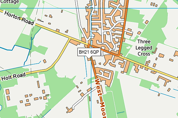 BH21 6QP map - OS VectorMap District (Ordnance Survey)