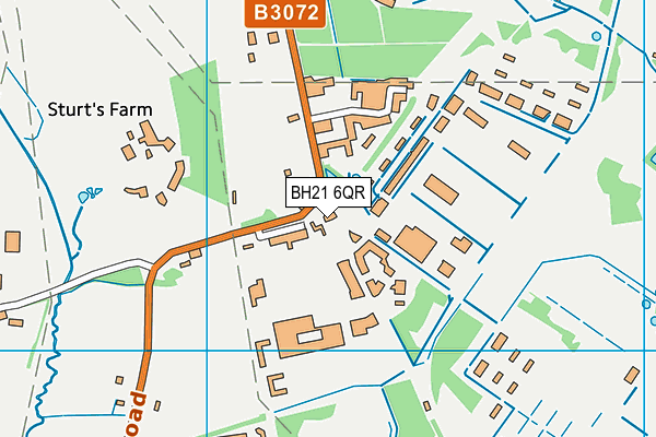 BH21 6QR map - OS VectorMap District (Ordnance Survey)