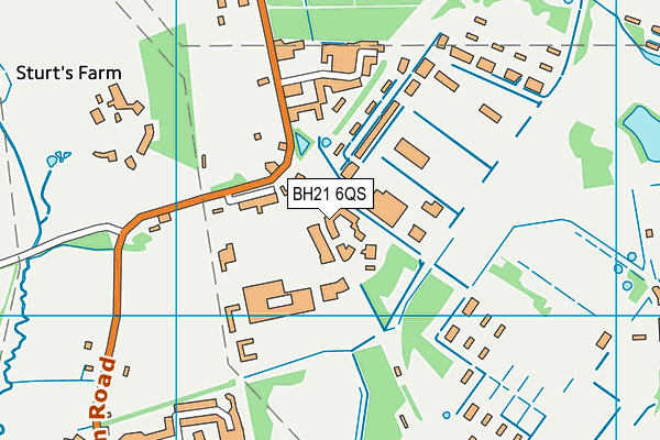 BH21 6QS map - OS VectorMap District (Ordnance Survey)